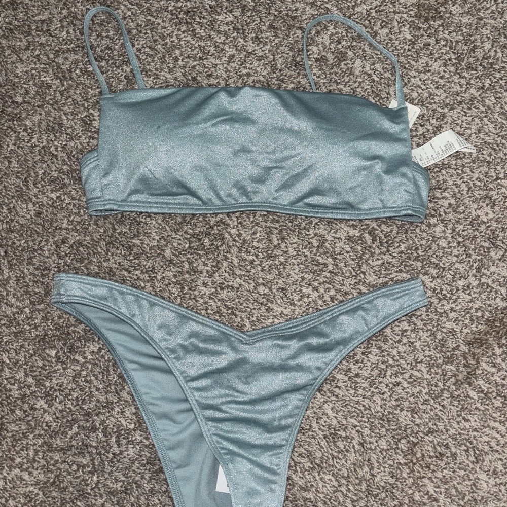 Hollister Shimmery Light Blue Bikini Set
